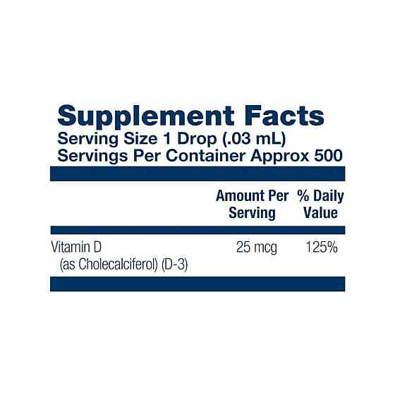 Витамин D3 Solaray Vitamin D-3 25mcg 14.8 ml Киев