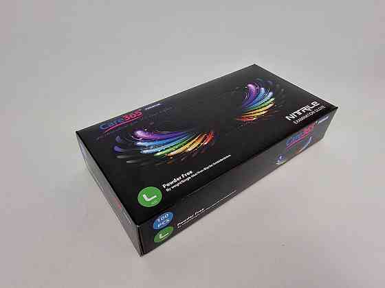 Рукавички Нітрил Чорні (100 шт.) розмір L "CARE 365" (1 пачка) Харків