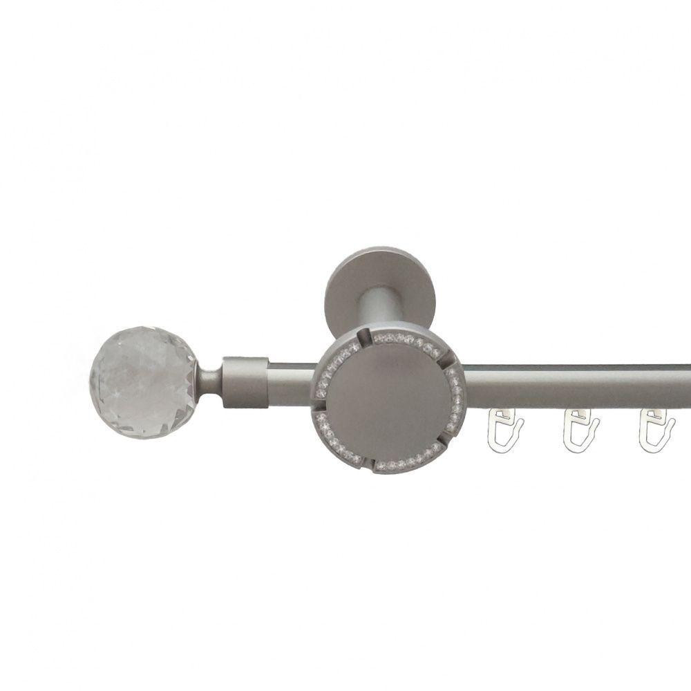 Карниз Orvit Люміера металевий однорядний розета реверс фламо профільна труба  Сатин 19 мм 160 см (6300253) Львів - фото 1