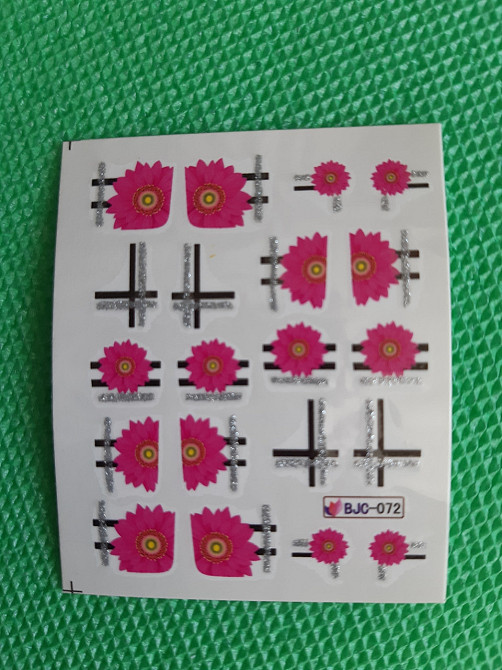 Слайдеры на ногти цветочки - размер стикера 6*5см, инструкция по применению есть в описании товара Киев - изображение 1