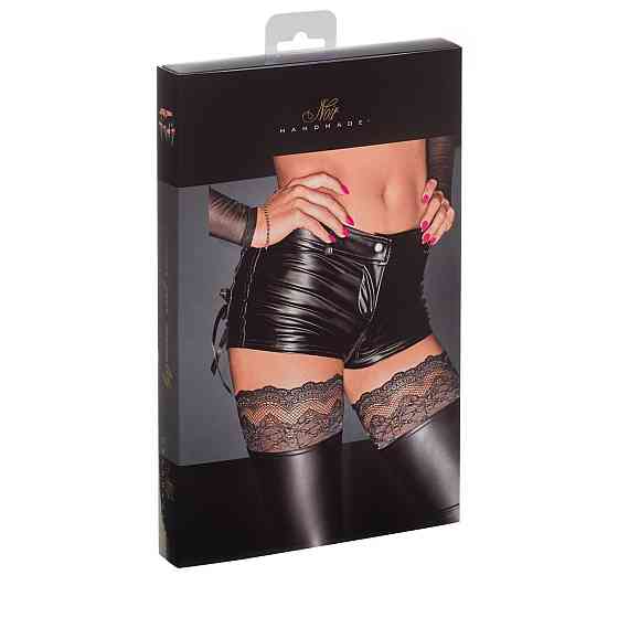 Шортики з мокрим ефектом Noir Handmade F138 Powerwetlook shorts, S Sex Aura Київ