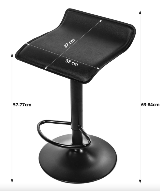 Барний стілець Leobert Fort екошкіра чорна основа Київ - фото 8