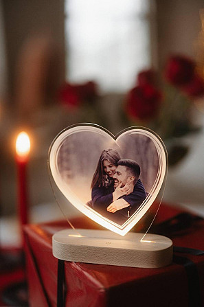 Ночник в виде сердца с фото 15*14 см Киев - изображение 1