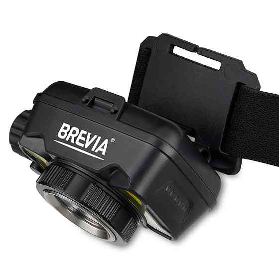 Ліхтар налобний Brevia 600Lm, 3W CREE XPG+COB, 1200mAh/3xAAA, Zoom, з сенсором білий/червоний Львів