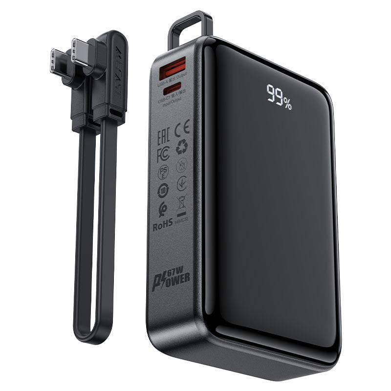 Павербанк 20000 mAh ACEFAST M4 PD67W швидка зарядка чорний power bank повербанк Одеса - фото 4