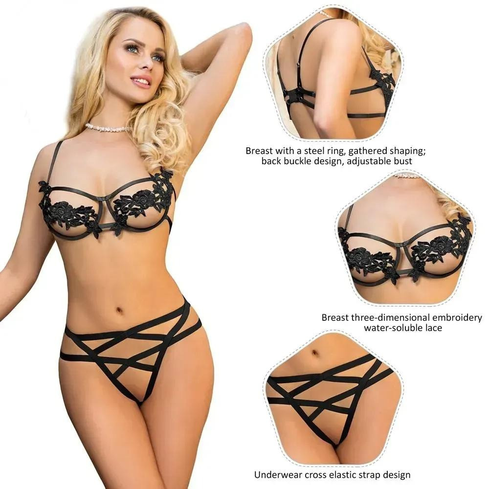 Комплект контурного белья с декоративной аппликацией Star Night черный, XL Sex Aura Киев - изображение 4