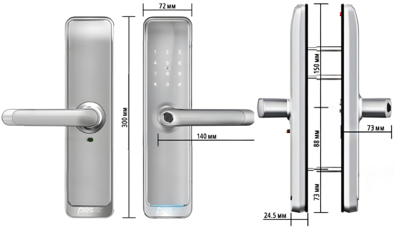 PES Husky Wi-Fi сірий біометричний розумний замок Київ