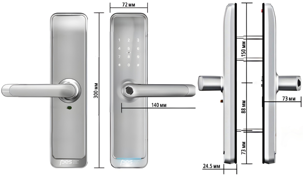 PES Husky Wi-Fi серый биометрический умный замок Киев - изображение 2