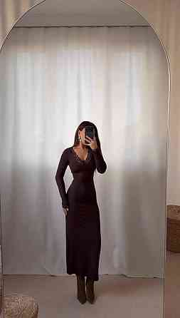 Жіноче романтичне елегантне мідіплаття і з мереживом віскоза Шоколад, 42/44 Одеса