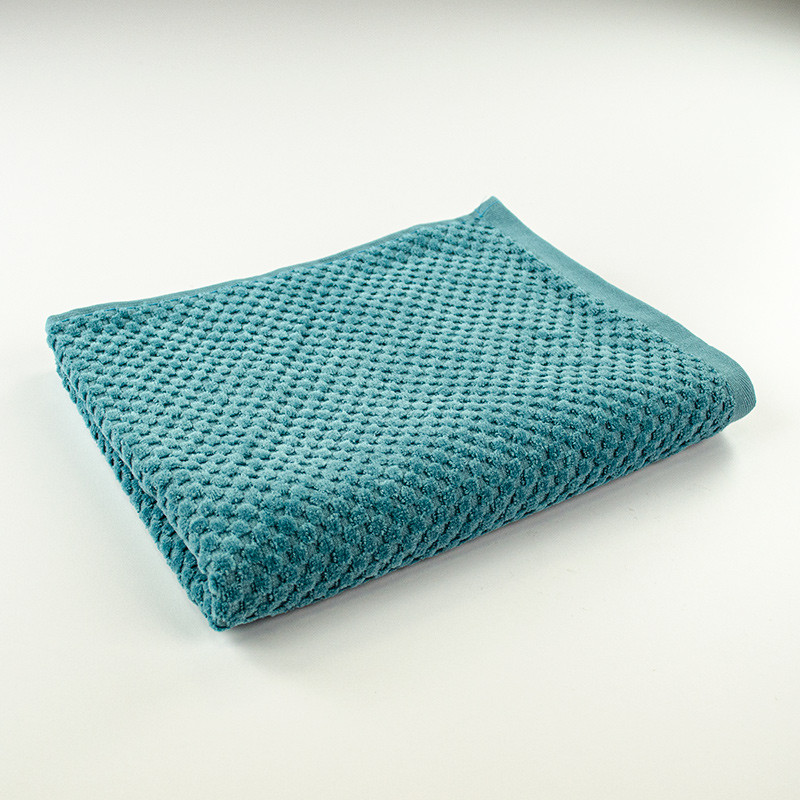 Комплект махрових рушників однотонний 3шт 40x70см, 50x90см, 70x140см Damask Преміум якості Жакардове з велюром (Смарагдовий) Суми - фото 5