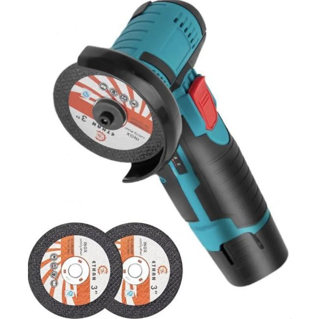 Акумуляторна міні-болгарка 76 мм з 2 АКБ, безщітковий мотор, робота в обмежених просторах Одеса - фото 1