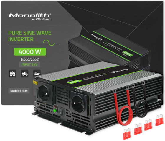 Інвертор 24 230 із чистою синусоїдою 2000/4000Вт Qoltec (Польща) Київ