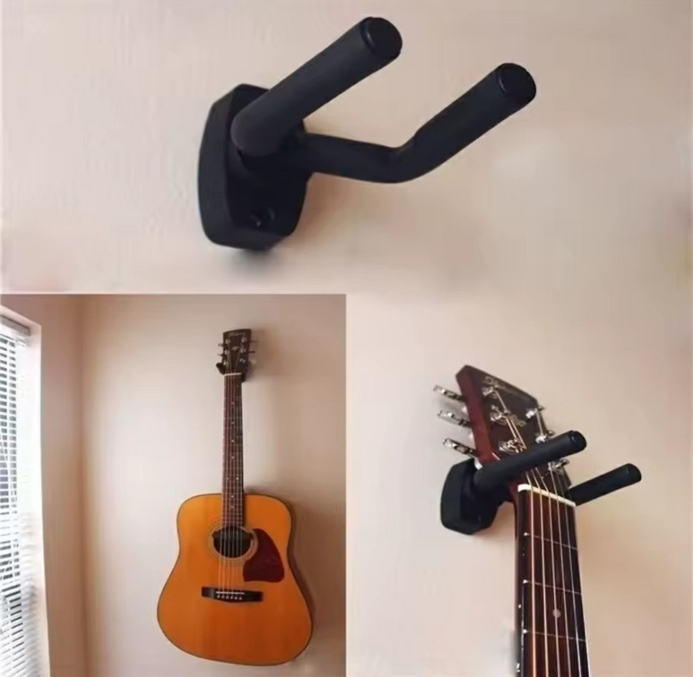 Настенный держатель для гитары 14 на 7 см черный Киев - изображение 1
