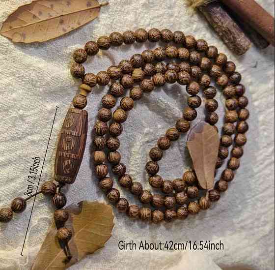 Молитвенные бусы из агарового дерева 108 бусин – деревянные четки для медитации и молитвы Киев