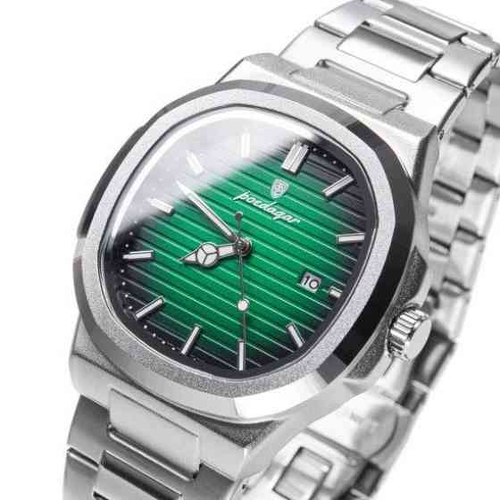Мужские наручные часы Poedagar Great Limited (Серебристые с зеленым) Киев