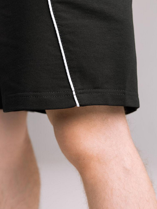 Чоловічі чорні шорти прямого крою весна/літо Pobedov Shape. Однотонні базові чоловічі чорні шорти Київ - фото 6