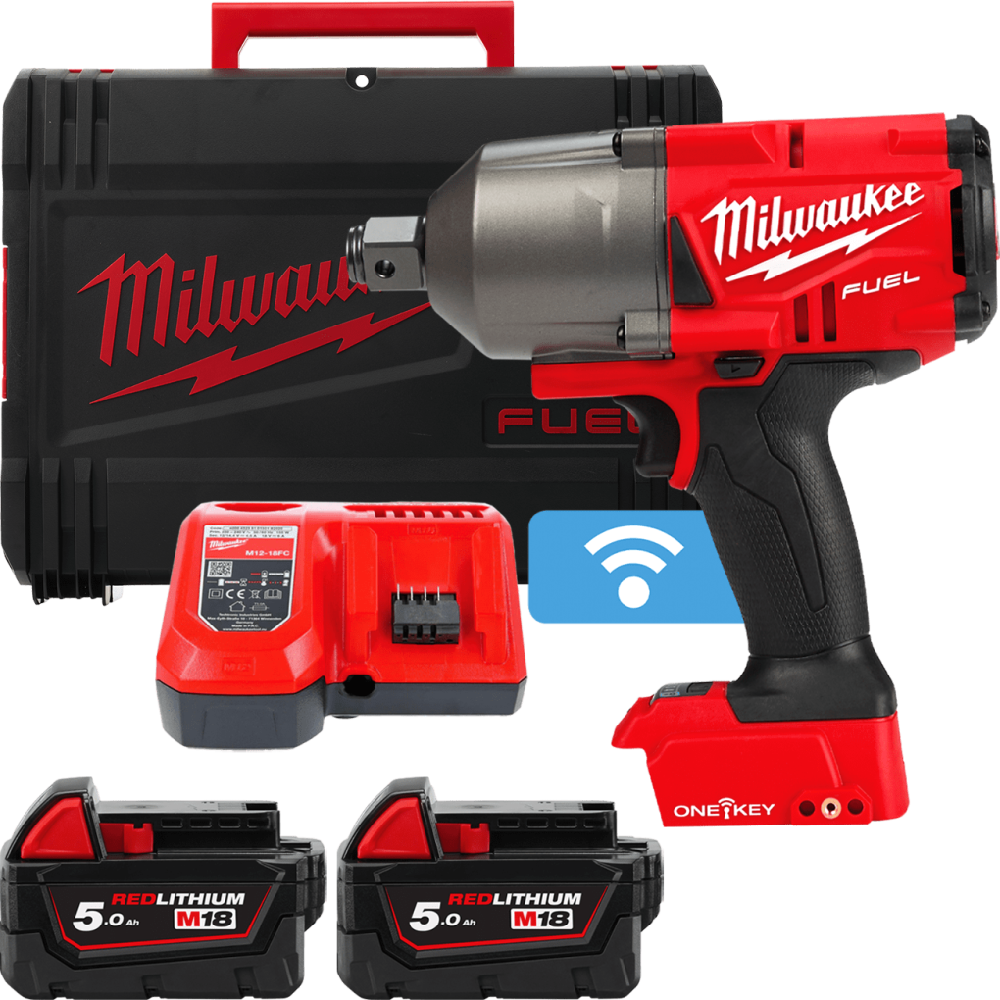 Гайковерт высокомоментный MILWAUKEE 3/4 дюйма(2034Нм) M18 FUEL ONEFHIWF34-502X ONE-KEY (+ заряд.прис, 2 аккум.X 5Аг, HD кейс) Одесса - изображение 1