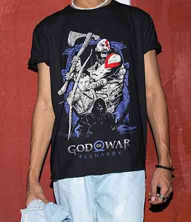 Футболка аниме Год Вар Кратос Гхост оверсайз (S/M/L) Черний AnimeJ1060 Днепр