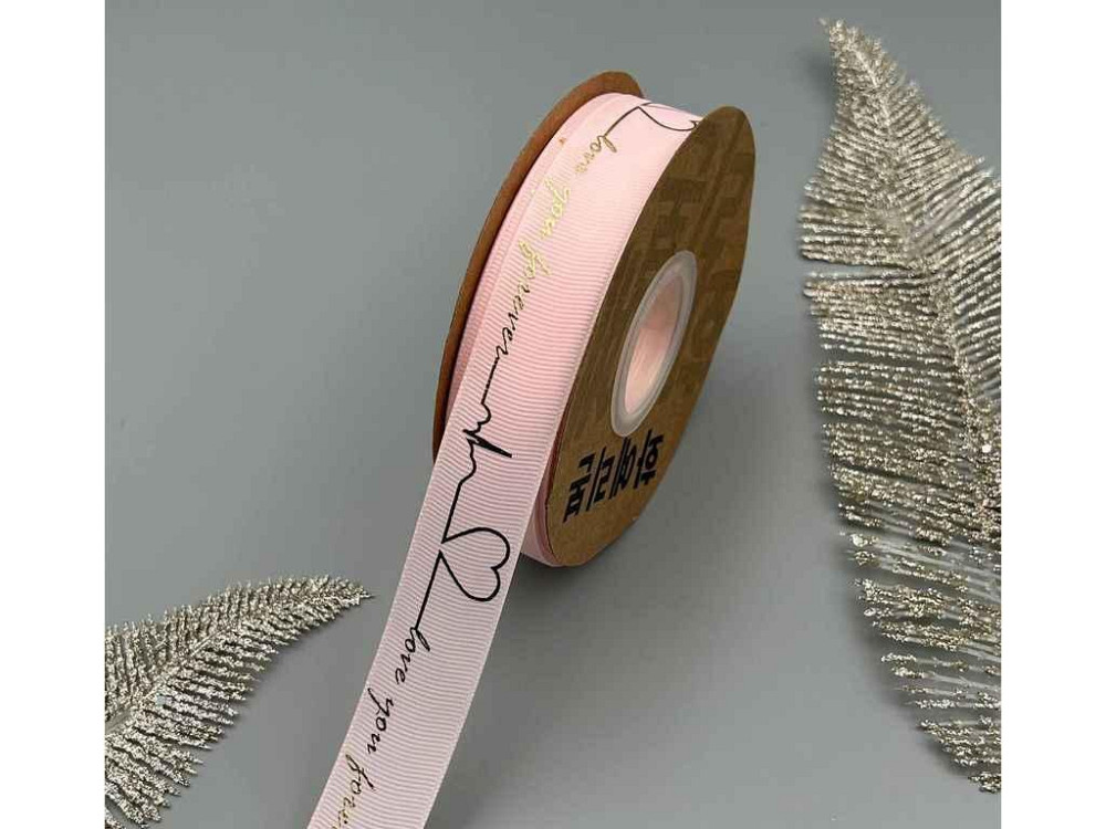 Лента репсовая «Love you forever» 2.5см 29м арт.АБ-741 розовый ТМ КИТАЙ Киев - изображение 1