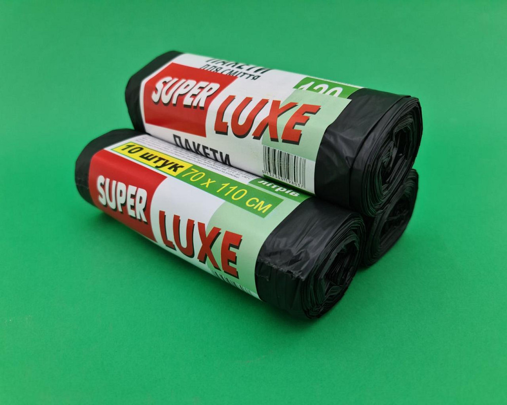 Пакети для сміття 120літрів (10 шт.) Люксупер (1 рул) Харків - фото 1
