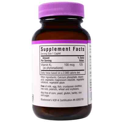 Вітамін Bluebonnet Nutrition Вітамін К1 100мкг, 100 капсул (BLB0650) Вінниця