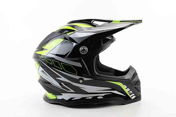 Шолом кросовий/ендуро/АТV BLD-819-7 S (55-56см), ЧОРНИЙ/НЕОНОВО-ЖОВТИЙ Киев