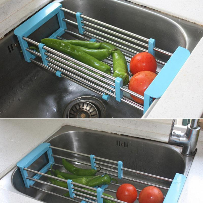 Багатофункціональна Складна Кухонна Полиця Kitchen Drain Shelf Rack V3041 Суми - фото 4