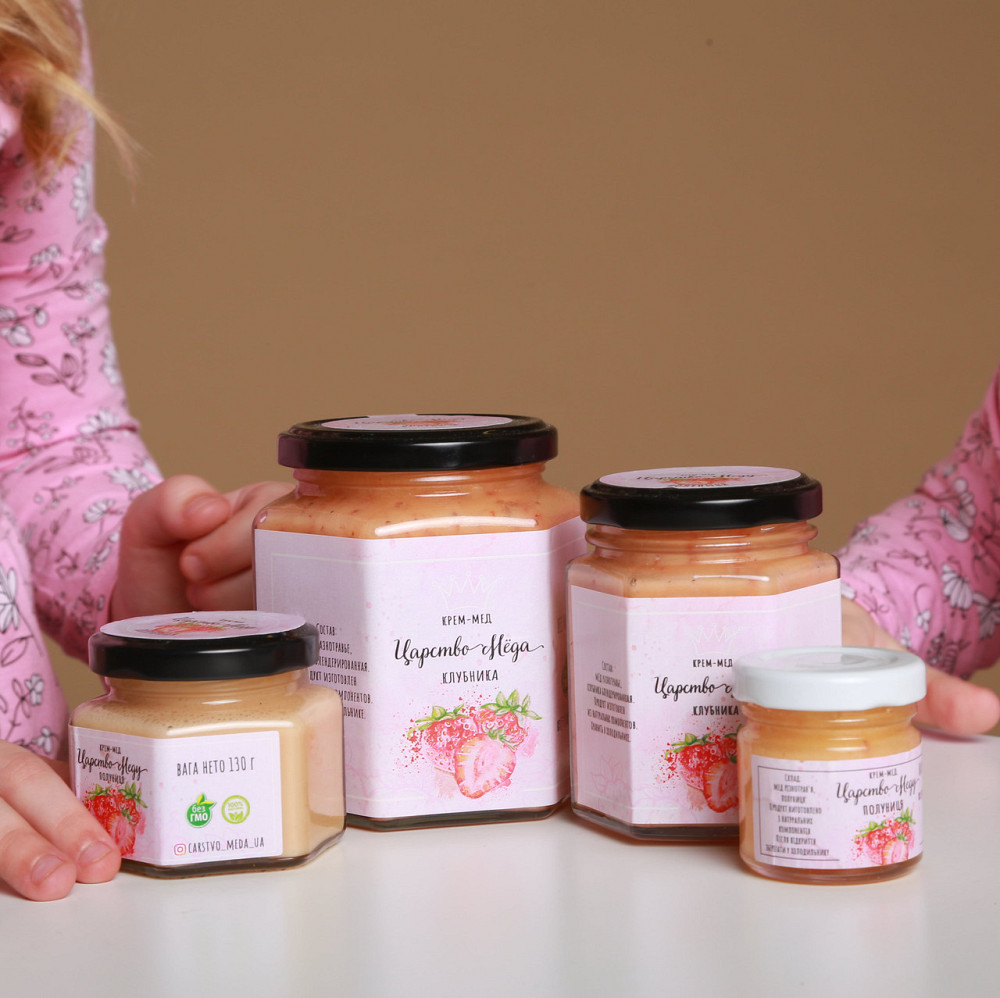Крем мед с ягодами клубники 250 грамм Одесса - изображение 3