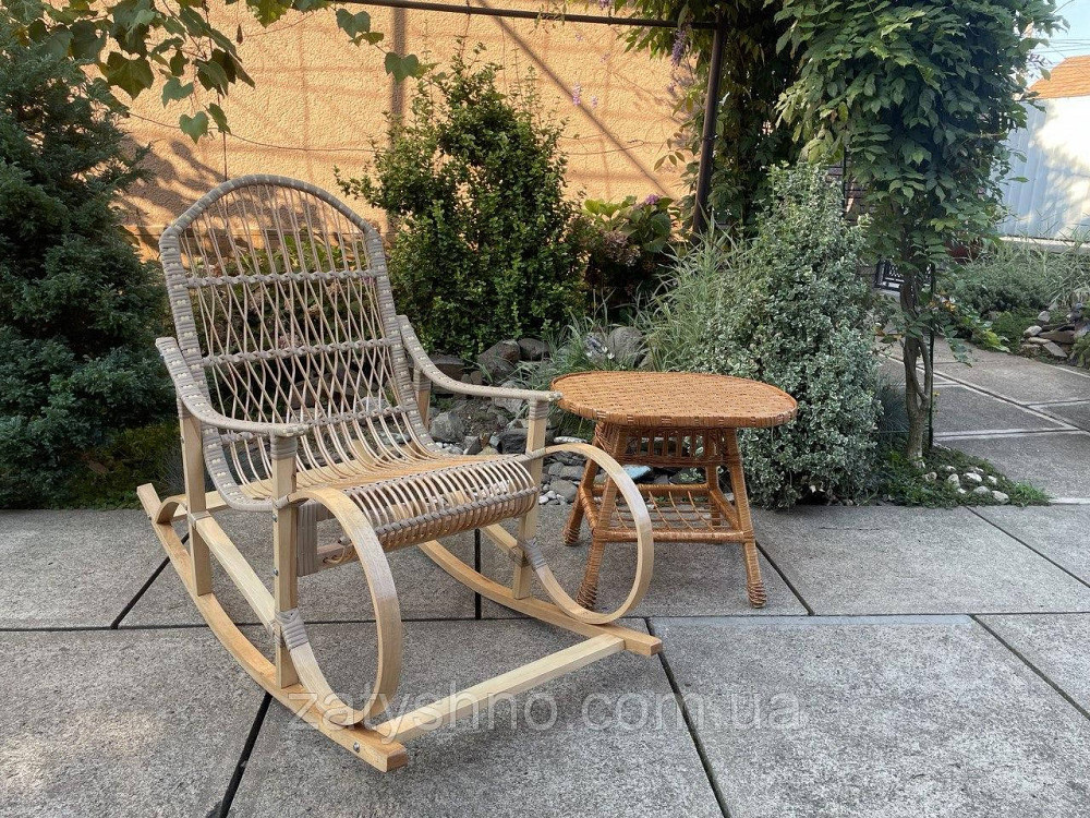 Меблі плетені: крісо гойдалка та журнальний стіл Київ - фото 2