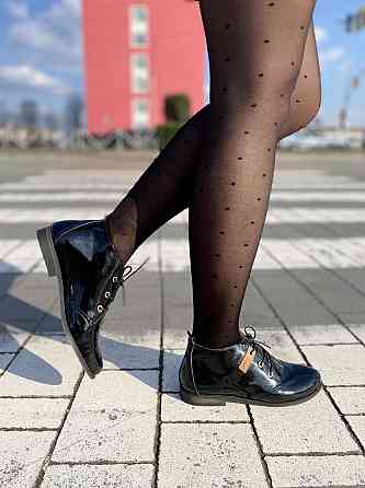 Женские ботинки YDG черные натуральная кожа лак 36-37р (2347) Коломия