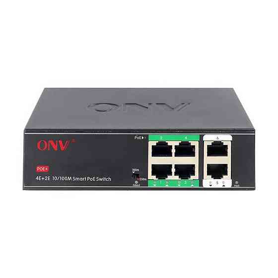 PoE-комутатор некерований 6-портовий ONV-H1064PSD з 4 портами PoE (73-00059) Київ