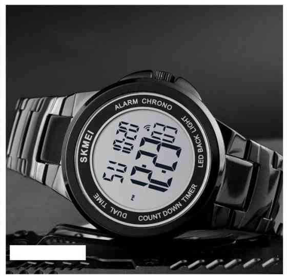 Мужские наручные часы Skmei 1712 Черный с белым циферблатом Киев