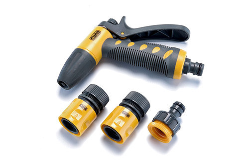 Набір: пістолет-розпилювач, конектори для шланга 1/2: 1/2 аквастоп, 1/2, адаптер 1/2+3/4 СИЛА Київ - фото 1