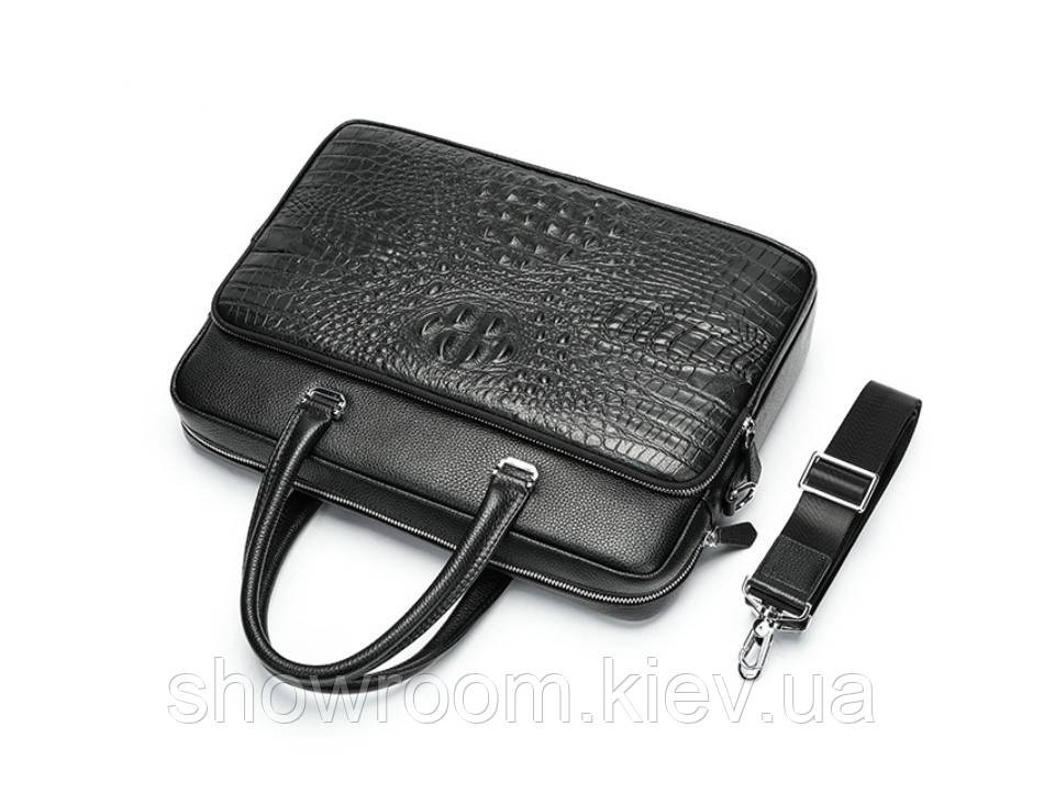 Чоловіча сумка для ноутбука під рептилію Leather Collection (9961) Київ - фото 5