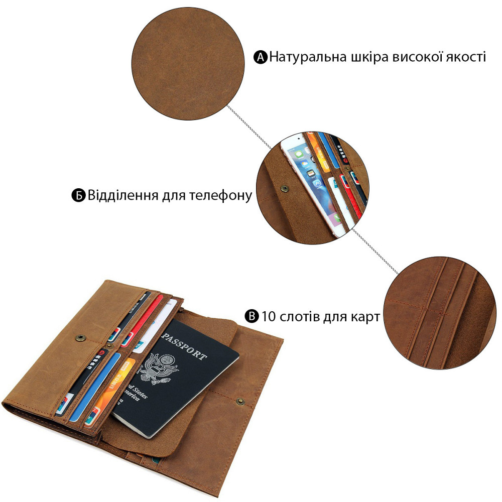 Кошелек Коричневый (Vintage) Киев - изображение 8