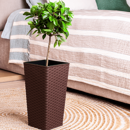 Вазон Ротанг 16*16*30см квадратний темно-коричневий Алеана Житомир - изображение 5