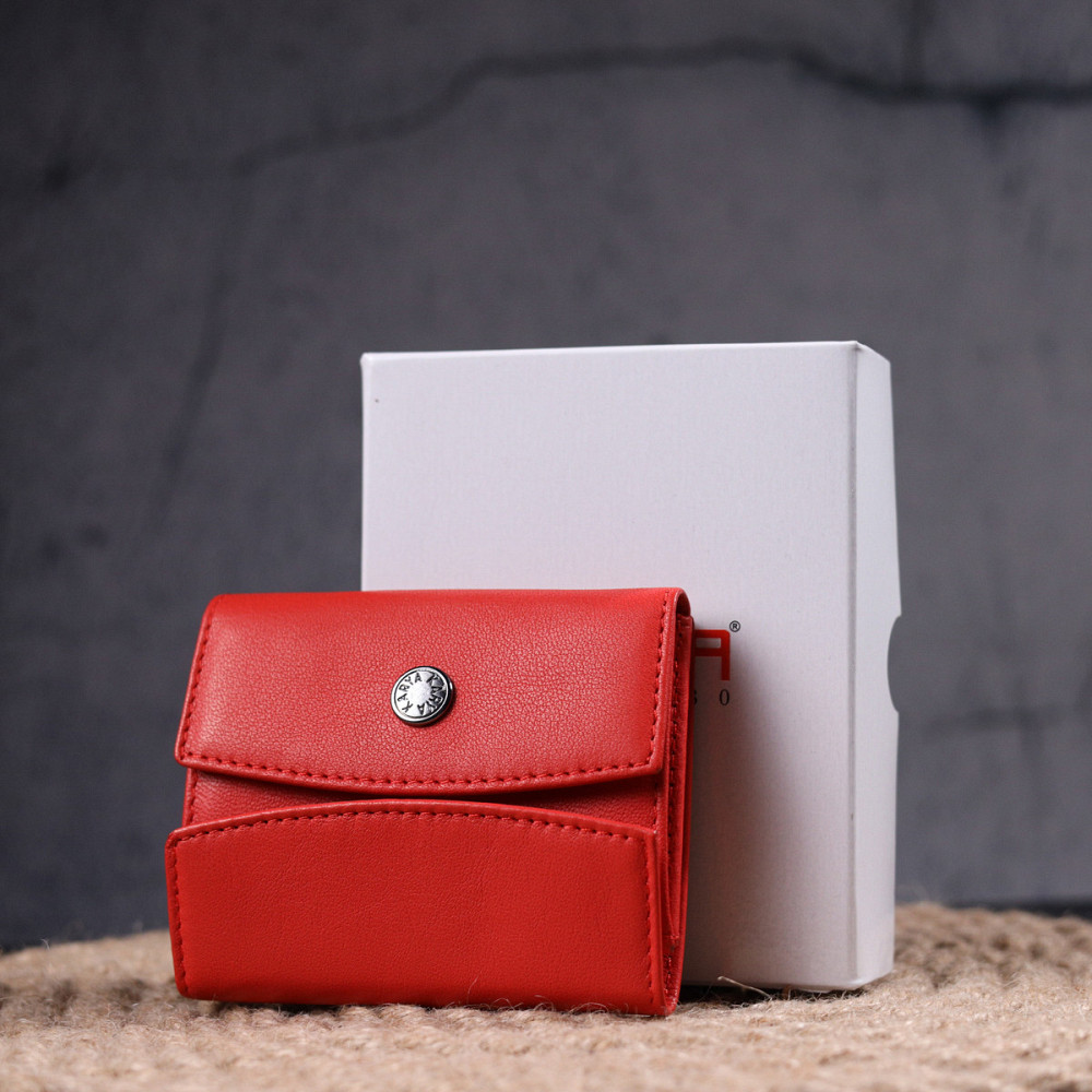 Оригинальный женский кошелек из натуральной кожи KARYA 21340 Красный Киев - изображение 10