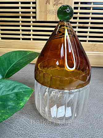 Цукорниця ємність для зберігання скляна "Гном" 260 мл коричневе та прозоре скло 102-807 Київ