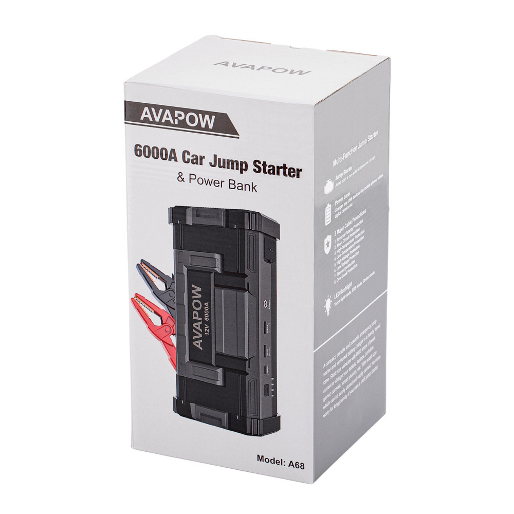 Пусковое устройство Jump Starter для авто AVAPOW A68 (6000A) 88,80Wh/24000mAh Киев - изображение 8