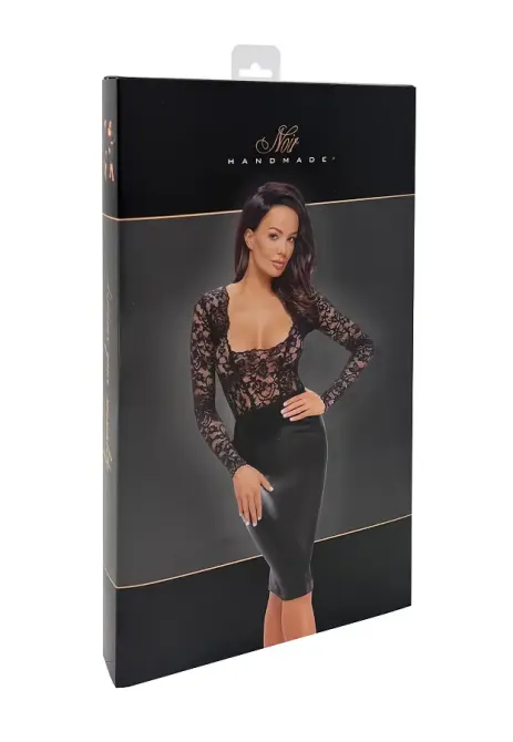 Сукня Noir Handmade F295 Euphoria lace and wetlook midi dress - XL Львов - изображение 6