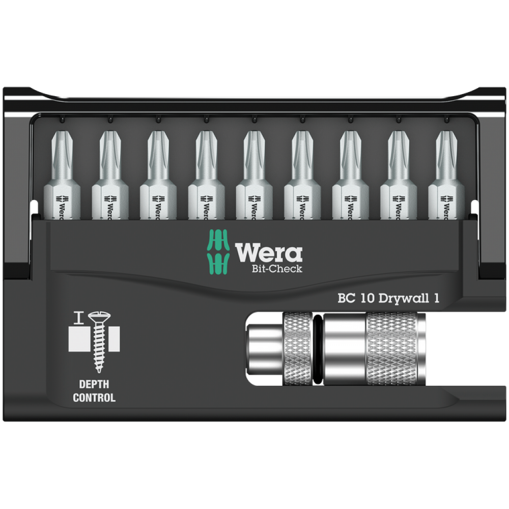 Біти PH2 для гіпсокартону Wera Bit-Check 10 Drywall 1 з обмежувачем, 9шт 05136011001 Одеса - фото 2