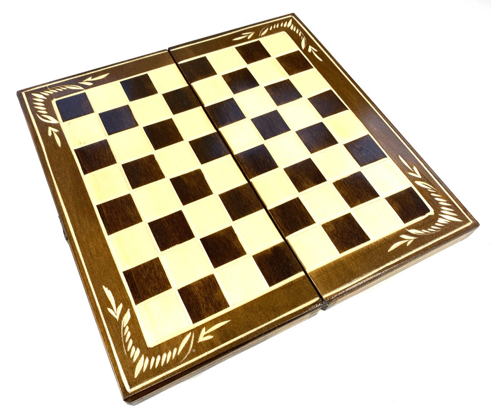 Шахова дошка для ігор 3 в 1 з натурального дерева розмір 27х27 см (S), шахи, шашки та нарди ручної роботи Кам'янець-Подільський - фото 7