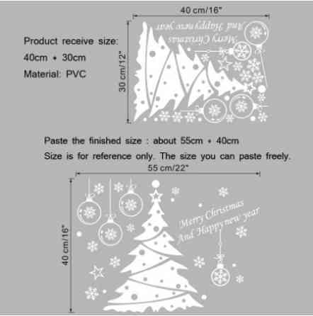 Новогодняя наклейка Елка виниловая 30 на 45 см белый Киев