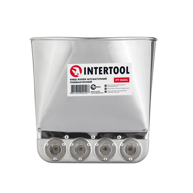 Ковш-хоппер штукатурный пневматический для стен, 3 л, 5-6 атм, 400 л/мин INTERTOOL PT-0404 Киев - изображение 10
