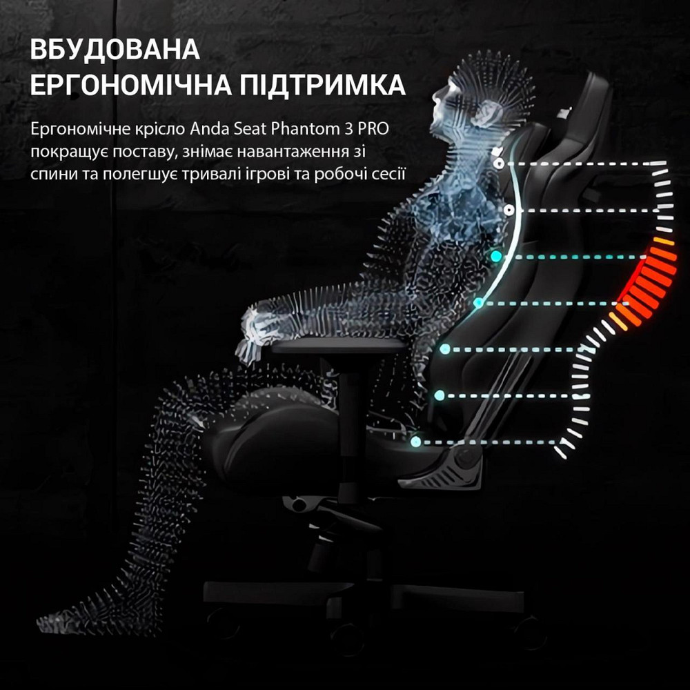 Крісло для геймерів Anda Seat Phantom 3 Pro Size L Dark Gray Linen Fabric (AD18YC-06-GB-F) ( 11090 ) Харьков - изображение 9