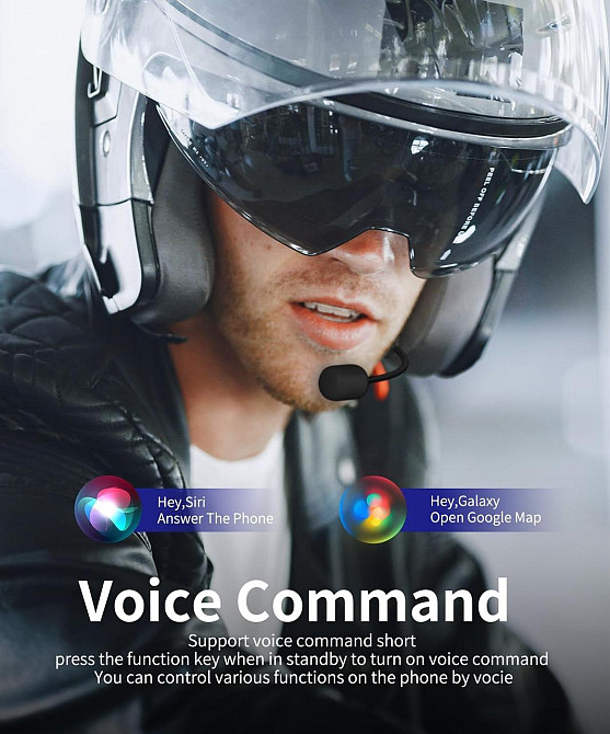 Мотогарнітура FODSPORTS FX8 з Bluetooth, шумозаглушенням, підтримка до 8 учасників, інтерком для мотоциклів до 1000м Київ - фото 6