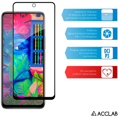 Стекло защитное ACCLAB Full Glue Infinix Hot 20S Black (1283126551352) Винница - изображение 5