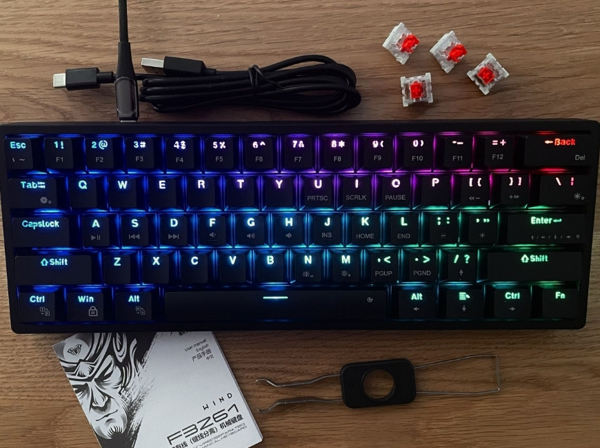 НОВЫЕ Механические Клавиатуры AULA F3261 RGB (red switch) HOT SWAP. Харьков - изображение 7