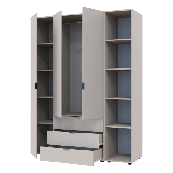 Комплект шаф для одягу Doros Гелар (2 шт.) 154,4х49,5х203,4 см Кашемір (DRS-011256) Львів