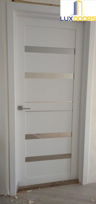 Двері Дрезден Біле Полотно із двохстороннім дзеркалом , покриття VINIL Київ - фото 2